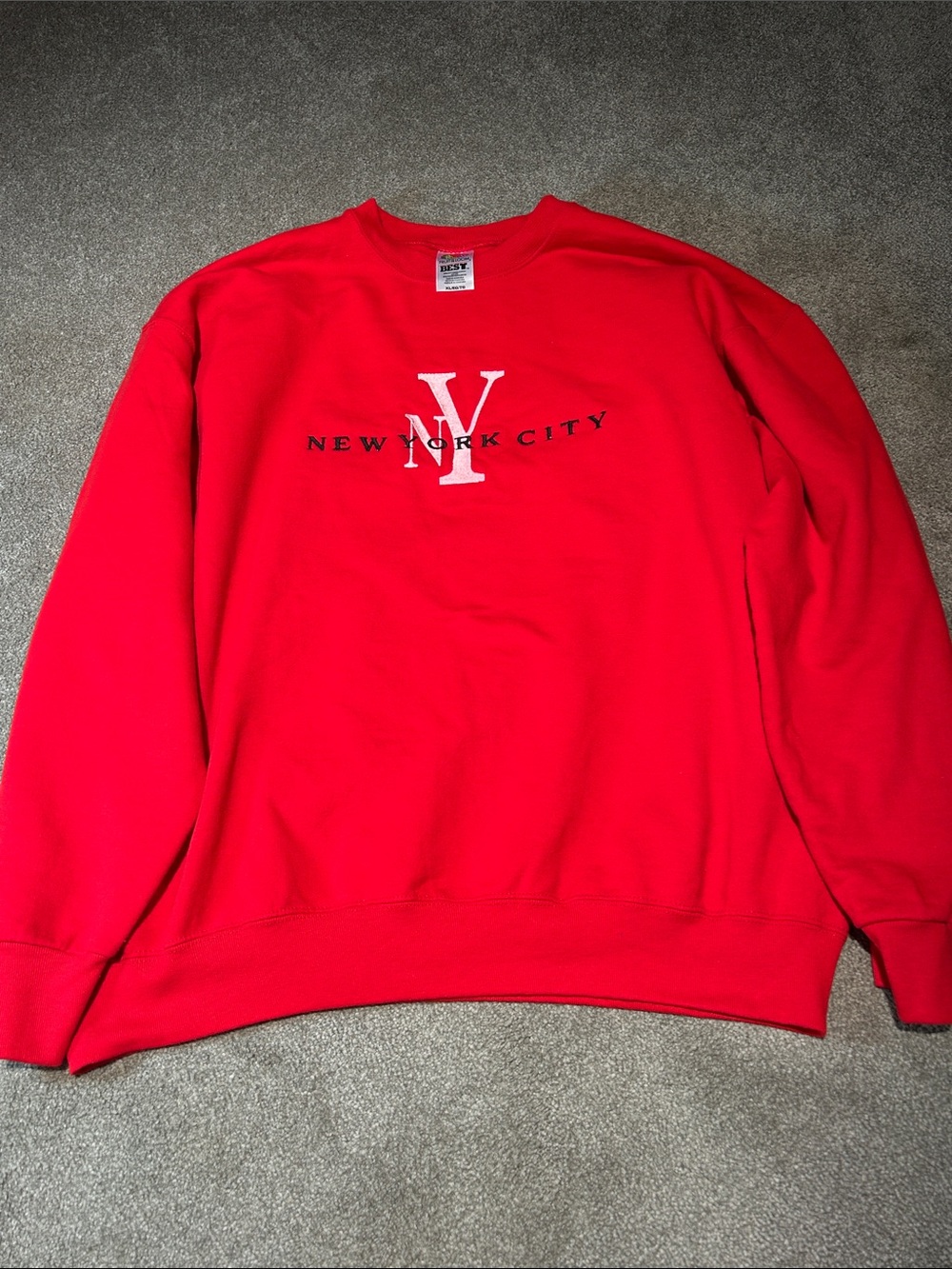 Vintage Fruit of the Loom Red New York City Crewneck Sweatshirt